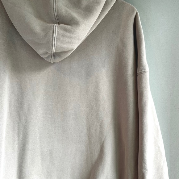 Oversized Beige Women's Pullover Hoodie Casual Comfy Loungewear Neutral Large - Picture 11 of 12